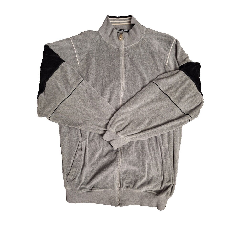 Koman Y2K Velvet Velour Track Jacket Men's 3XL Baggy Streetwear 2000's Hip Hop